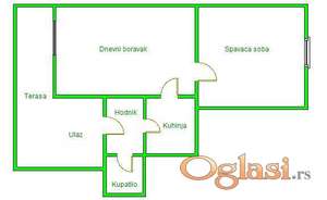 Dvosoban salonski stan u pešačkoj zoni, uknjižen, 51m2